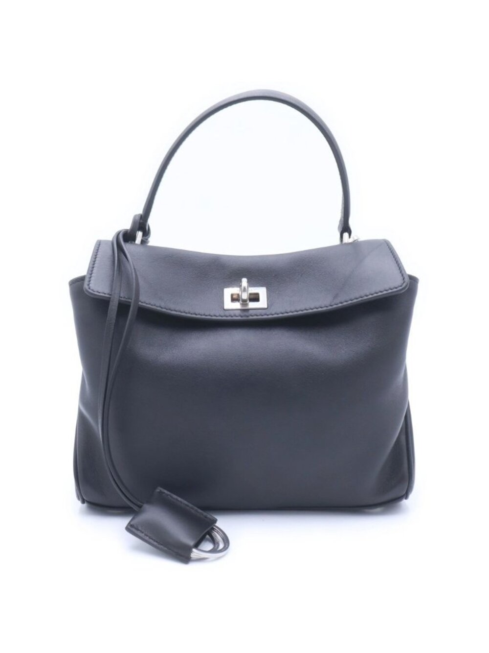 Balenciaga Rodeo Small Shoulder Bag 2-Way Black Leather Silver - Picture 1 of 6